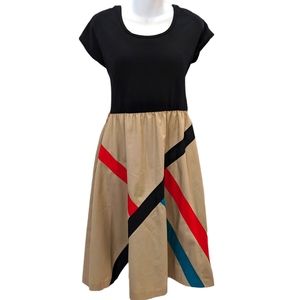 Vicky Vaughn Geometric A-Line Midi Dress - Junior Medium